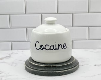 Cocaine Sugar Bowl | Gag Gift | Housewarming Present | Gift For Her | Rude Decor | Funny Kitchen | Gift