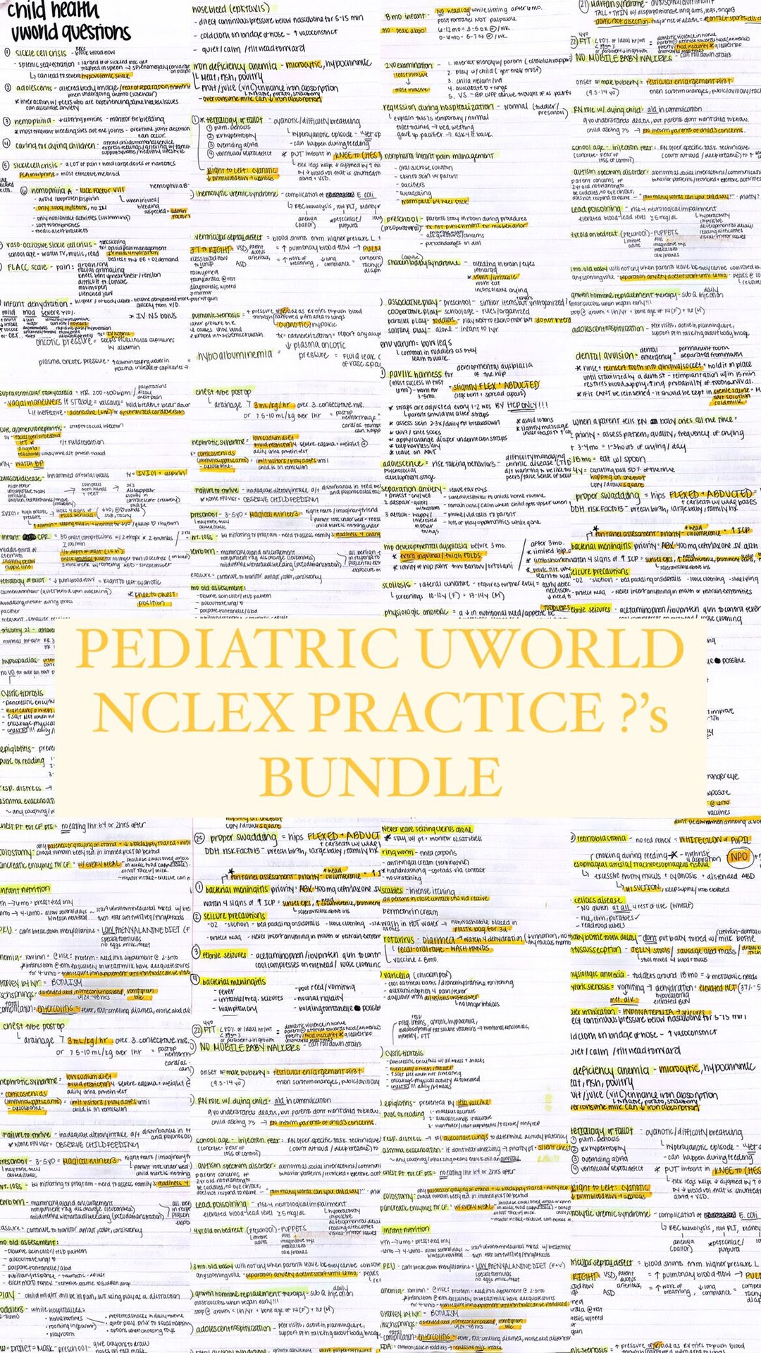 PEDIATRIC Uworld Notes Bundle Etsy