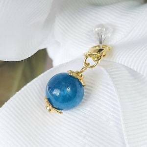 Blue Bridal Charm w/ Pin (2 Styles) | Something Blue Before I Do | Minimalist w/ Natural Stone