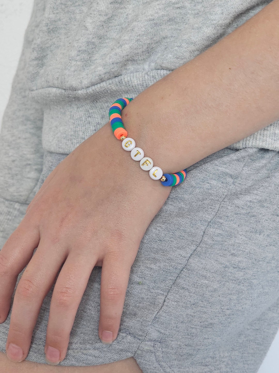 Personalized Sports Team Bracelet Custom Bracelet Heishi Bracelet Team