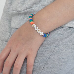 Personalized sports team bracelet - custom bracelet - heishi bracelet - team bracelet- team jewelry - sports team bracelets - team spirit