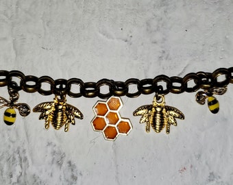 Bees and honey charm bracelet