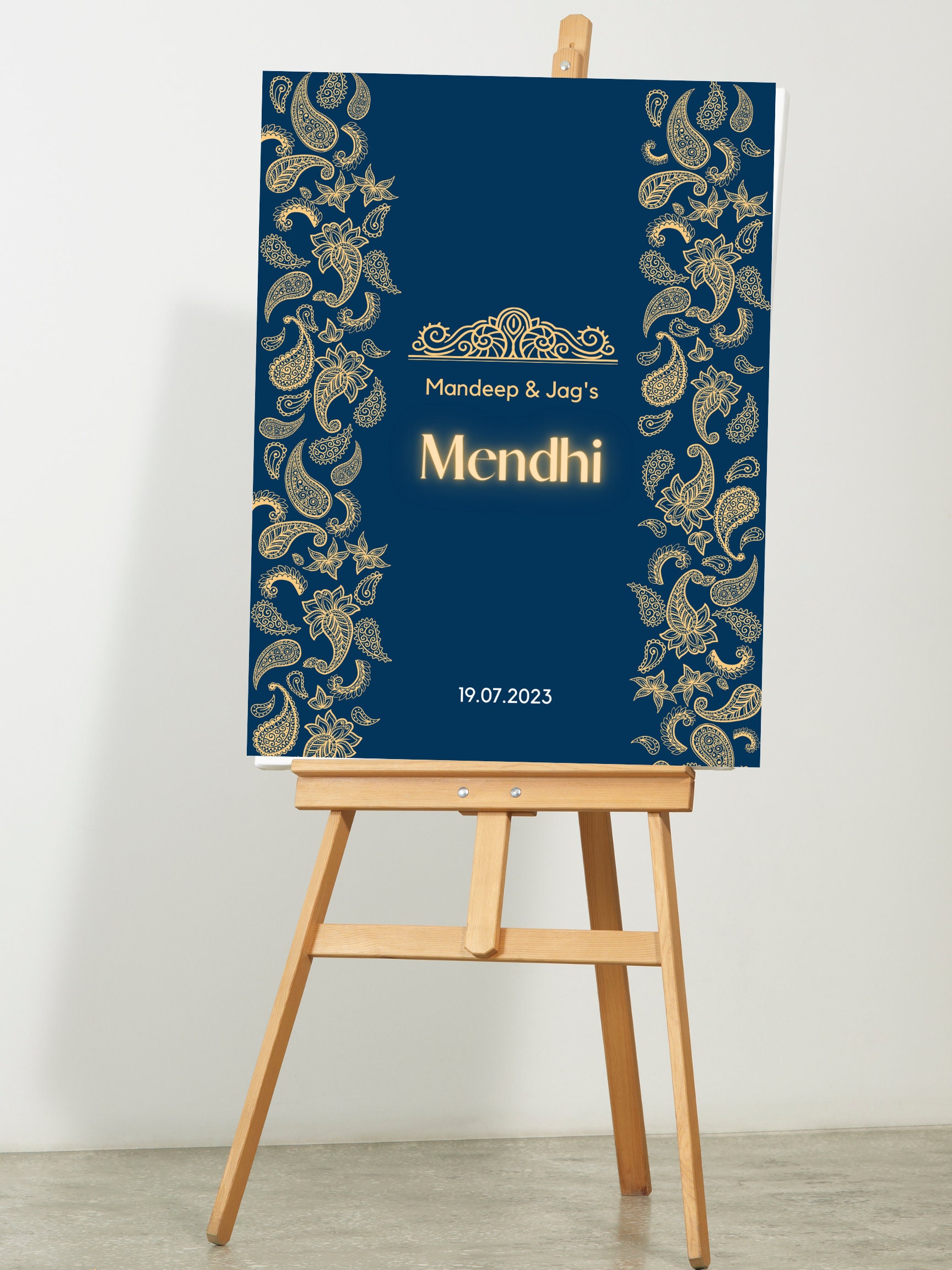 Welcome Sign for Hindu Sikh Wedding, Bridal Shower Mehndi, Mehndi ...