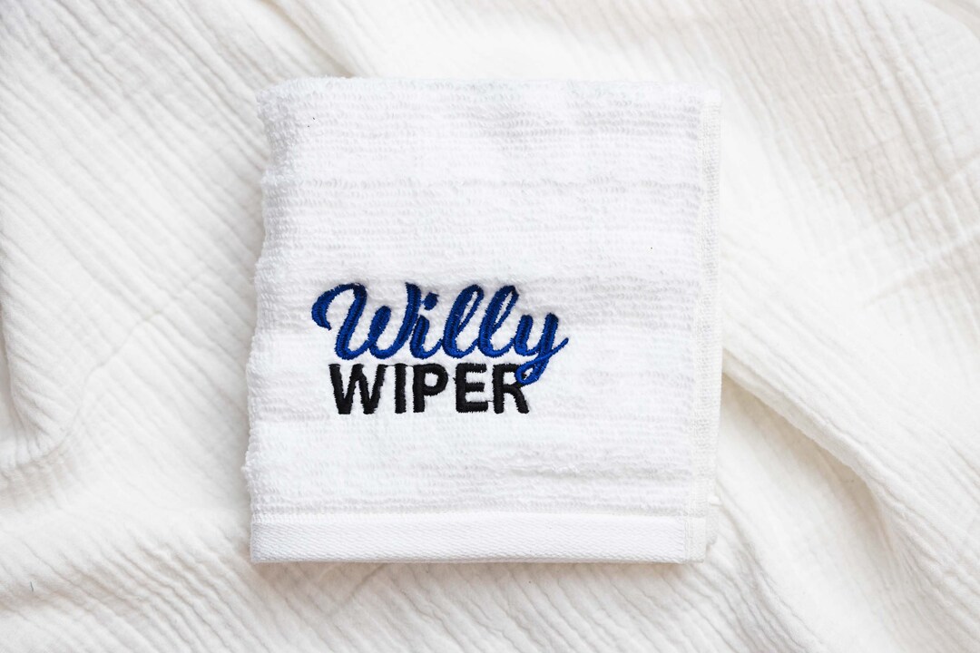 Embroidered Willy Wiper Funny Adult Gift, Cum Rag, Gift for Boyfriend