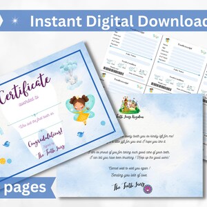 Tooth Fairy Certificate Bundle: Letter & Receipts (Printable Digital Download)