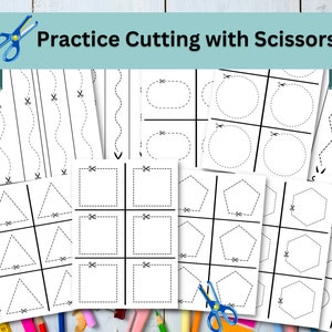Kids Scissor Practice: Fine Motor Skills - 37 Page Printable (PDF)