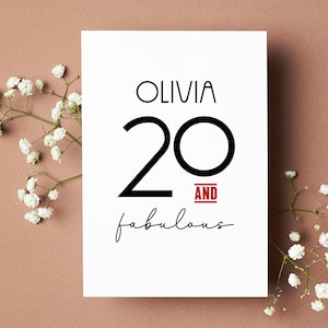 20. Geburtstagskarte Personalisiert 20 & Fabelhafte Geburtstagskarten Tochter Geburtstagskarten Schwester Enkelin Happy Birthday Patentochter Jedes Alter