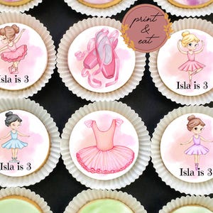 Essbare vorgeschnittene personalisierte Ballerina Geburtstag Cupcake Toppers | Essbare Zuckerguss-Ballerina Toppers | "Essbare Ballerina Cake Topper ""Ballerina"""