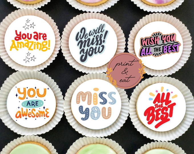Cupcake Toppers Farewell Set of 12 Fine Go Saying Goodbye Moving Away ...