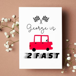 Two Fast Racing Car Second Birthday Card Son Grandson 2nd Birthday Card Godson Birthday Card Neveu Birthday Gifts For Baby Boy