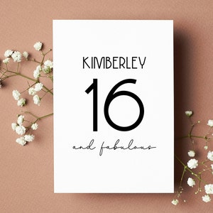 16. Geburtstagskarte Personalisierte 16 & Fabelhafte Geburtstagskarten Tochter Geburtstagskarten Schwester Enkelin Alles Gute zum Geburtstag Patentochter Jedes Alter