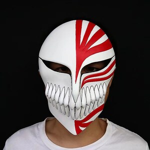 Bleach kurosaki Ichigo Tensa Bankai Face Mask Cosplay Halloween Mask Helmet  Prop