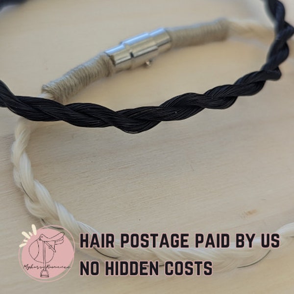 Horse hair memorial bracelet, made with your horse's mane or tail
