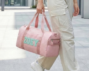 Personalized Custom Letter Embroidery Oxford Duffel Gym Bag