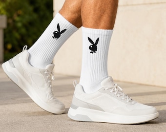 Playboy Embroidery Cotton Knee-High Socks |Cotton