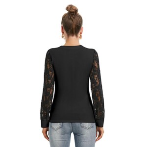 Custom Hello Kitty T-shirt with Black Lace Sleeves image 5