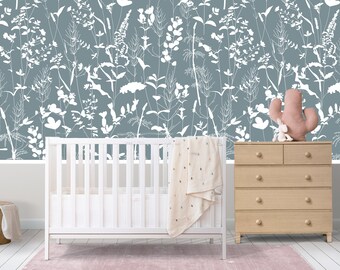 Peel and Stick Wallpaper | Wall Art | Flower Nursery | Wall Decal Sticker | Nursery Wall Decal | Nursery  Sticker  Flower Decal