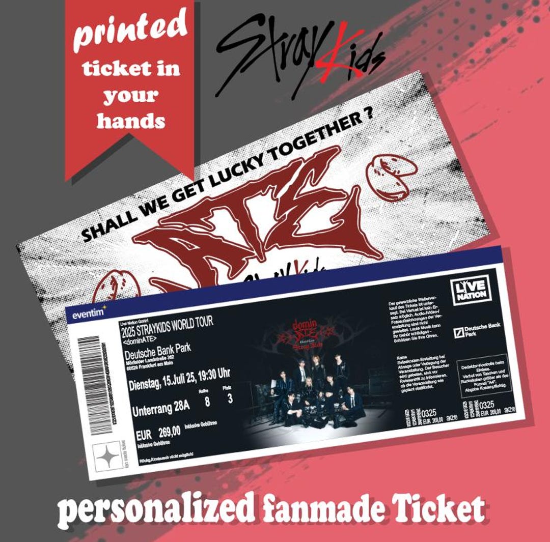 Stray Kids Fan Made Ticket ATE World Tour 2025 Frankfurt Amsterdam