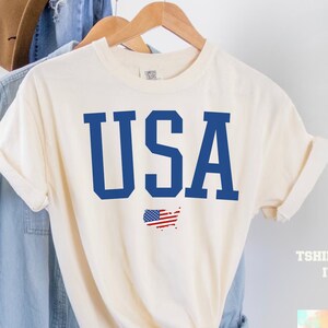 Comfort Colors Usa Flag Tee, USA Flag Shirt, 4th of July Shirt, Big USA Tshirt, USA Comfort Colors Shirt, Usa Comfort Colors Tee, Flag shir bild 4