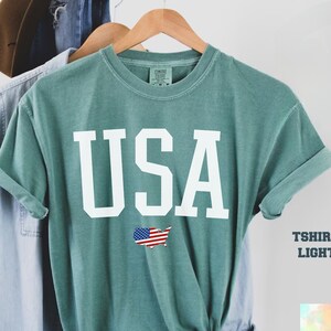 Comfort Colors Usa Flag Tee, USA Flag Shirt, 4th of July Shirt, Big USA Tshirt, USA Comfort Colors Shirt, Usa Comfort Colors Tee, Flag shir bild 3