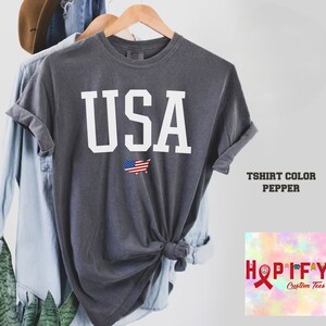 Comfort Colors Usa Flag Tee, USA Flag Shirt, 4th of July Shirt, Big USA Tshirt, USA Comfort Colors Shirt, Usa Comfort Colors Tee, Flag shir bild 5