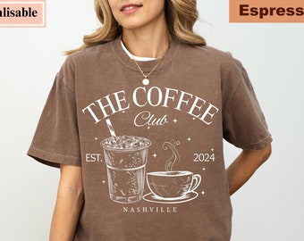 Luxury Comfort Colors personalized coffee lover tshirt, Custom coffee tshirts gift, custom shirts, comfort colors shirt, coffee lovers shirt