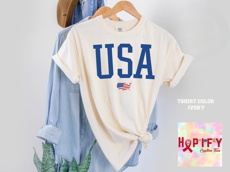 Comfort Colors Usa Flag Tee, USA Flag Shirt, 4th of July Shirt, Big USA Tshirt, USA Comfort Colors Shirt, Usa Comfort Colors Tee, Flag shir bild 4