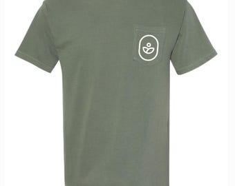 28 Comfort Colors® pocket Moss color short sleeves shirts , sizes  as mentioned in description