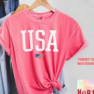 Comfort Colors Usa Flag Tee, USA Flag Shirt, 4th of July Shirt, Big USA Tshirt, USA Comfort Colors Shirt, Usa Comfort Colors Tee, Flag shir bild 2