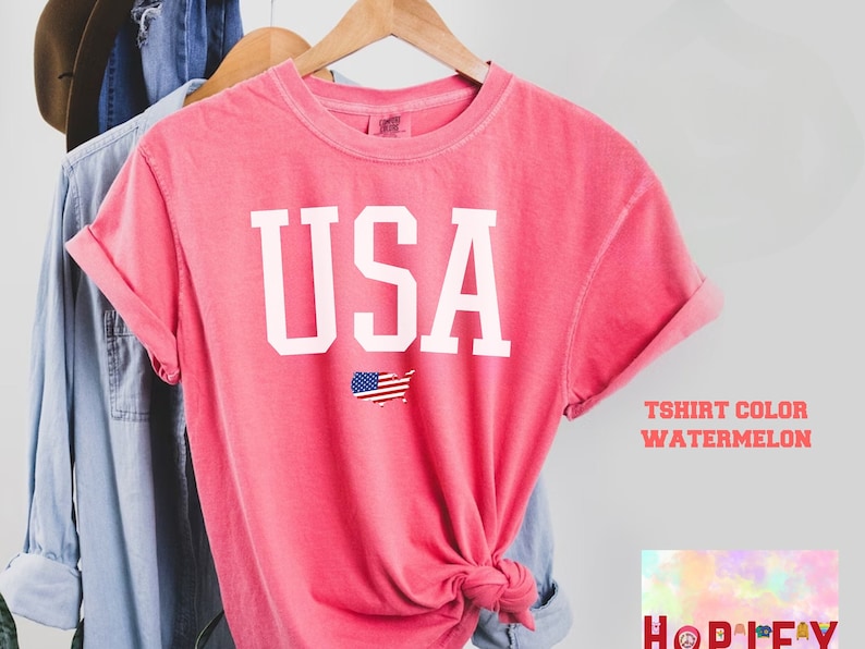 Comfort Colors Usa Flag Tee, USA Flag Shirt, 4th of July Shirt, Big USA Tshirt, USA Comfort Colors Shirt, Usa Comfort Colors Tee, Flag shir bild 2
