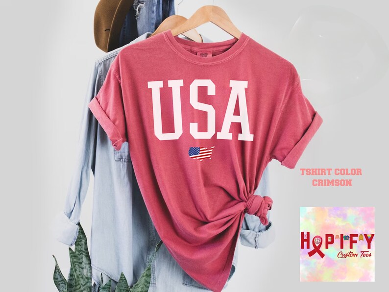 Comfort Colors Usa Flag Tee, USA Flag Shirt, 4th of July Shirt, Big USA Tshirt, USA Comfort Colors Shirt, Usa Comfort Colors Tee, Flag shir bild 6