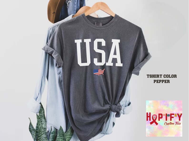 Comfort Colors Usa Flag Tee, USA Flag Shirt, 4th of July Shirt, Big USA Tshirt, USA Comfort Colors Shirt, Usa Comfort Colors Tee, Flag shir bild 5