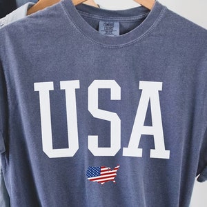 Comfort Colors Usa Flag Tee, USA Flag Shirt, 4th of July Shirt, Big USA Tshirt, USA Comfort Colors Shirt, Usa Comfort Colors Tee, Flag shir bild 1