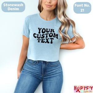Luxury custom crop women&#39;s T-Shirt, Custom T-Shirt, Custom Text Shirt, Custom Bachelorette shirt Custom Adult Shirt, Personalized Shirt gift