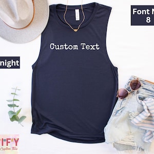 Custom Muscle Tank, Personalized Tank, Custom T-shirt, Custom Tank, Custom Tank Printing, Custom Tank for Women, Personalized T-shirt, Tank