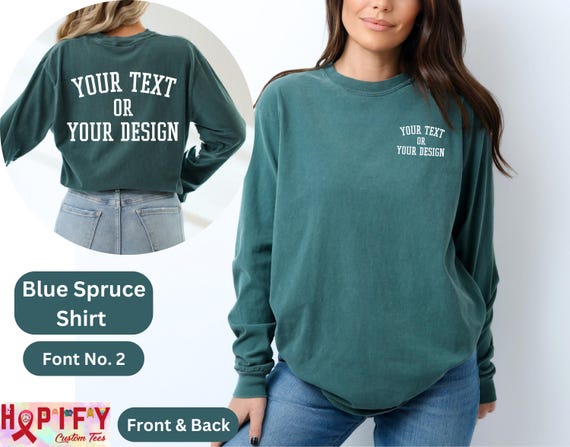 Customized Comfort Colors® Long sleeves both side printing, Personalized Logo Long Sleeve T-shirt, bachelorette favor, gift shirt, group Ts