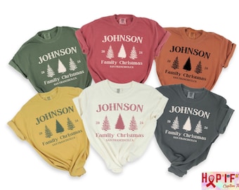 Custom Family Christmas Shirts, Comfort Colors® Matching Family Christmas Tshirts, Personalized Name Christmas Shirt, Adult Unisex and Youth