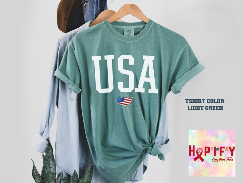 Comfort Colors Usa Flag Tee, USA Flag Shirt, 4th of July Shirt, Big USA Tshirt, USA Comfort Colors Shirt, Usa Comfort Colors Tee, Flag shir bild 3