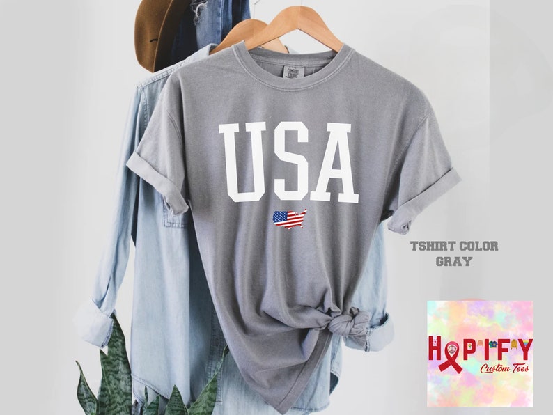 Comfort Colors Usa Flag Tee, USA Flag Shirt, 4th of July Shirt, Big USA Tshirt, USA Comfort Colors Shirt, Usa Comfort Colors Tee, Flag shir bild 7