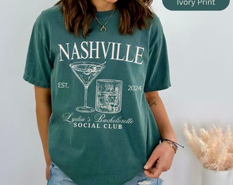 Custom Location Personalized bachelorette comfort colors, cocktail party shirts, social club shirts, beach party shirts, bach favor gifts