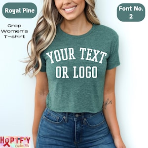 Custom crop women&#39;s T-Shirt, Custom T Shirt, Custom Text Shirt, Custom Bachelorette Tshirt Custom Adult Shirt, Personalized Shirt, boho gift