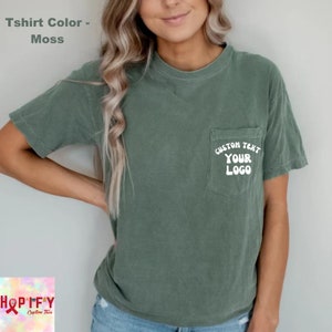 Custom Comfort Colors Shirts Front Back print, Custom pocket text Shirt, bachelorette custom pocket shirt, Personalized pocket gift shirt