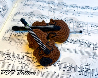 Very Easy Crochet Cello and Violin Pattern, PDF, English, Crochet Toy Decoration Tutorial