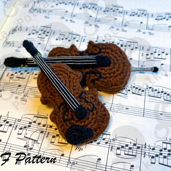 Very Easy Crochet Cello and Violin Pattern, PDF, English, Crochet Toy Decoration Tutorial