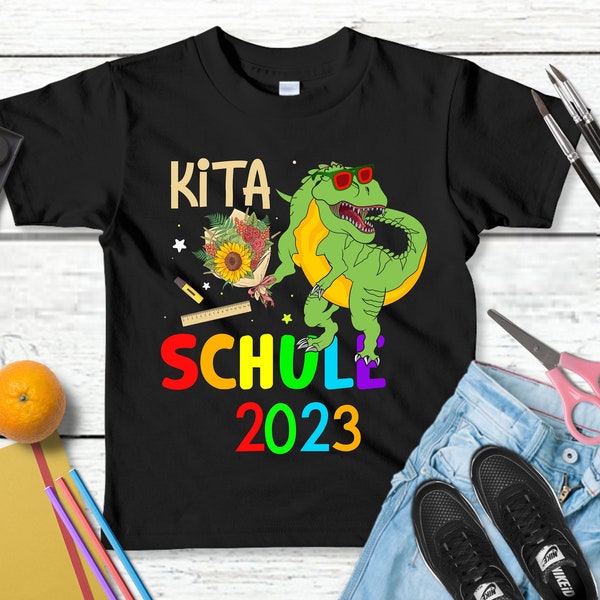 Lustiges T-Shirt "Tschüss Kita! Schule 2023! Einschulung" | Coole Geschenkidee