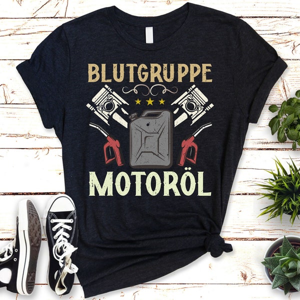 Blutgruppe Motoröl T-Shirt - Lustiges Geschenk für Auto-Enthusiasten