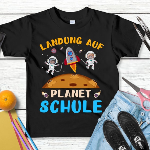 Lustiges T-Shirt "Landung auf Planet Schule! Einschulung" | Einschulungsgeschenk