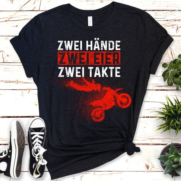 Motocross Action T-Shirt - Zwei Hände, Zwei Eier, Zwei Takte!