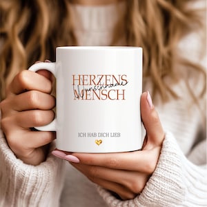 Herzensmensch Tasse mit Wunschname – Geschenk für Lieblingsmenschen – Liebevoll & Persönlich Mann Frau Geschenk Liebe! Verschiedene Farben!