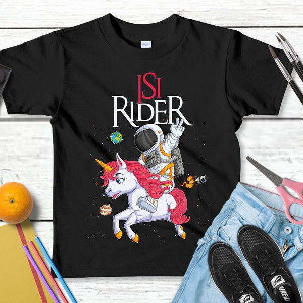 Lustiges T-Shirt "Isy Rider - Der Einhorn Reiter für Kinder!" | Magisches Design